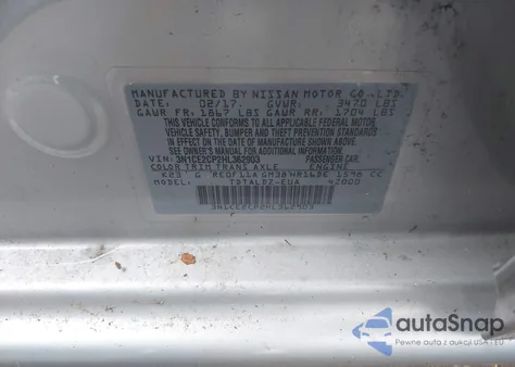 2017 Nissan Versa Note Sv из США, поврежденный, VIN 3N1CE2CP2HL362903